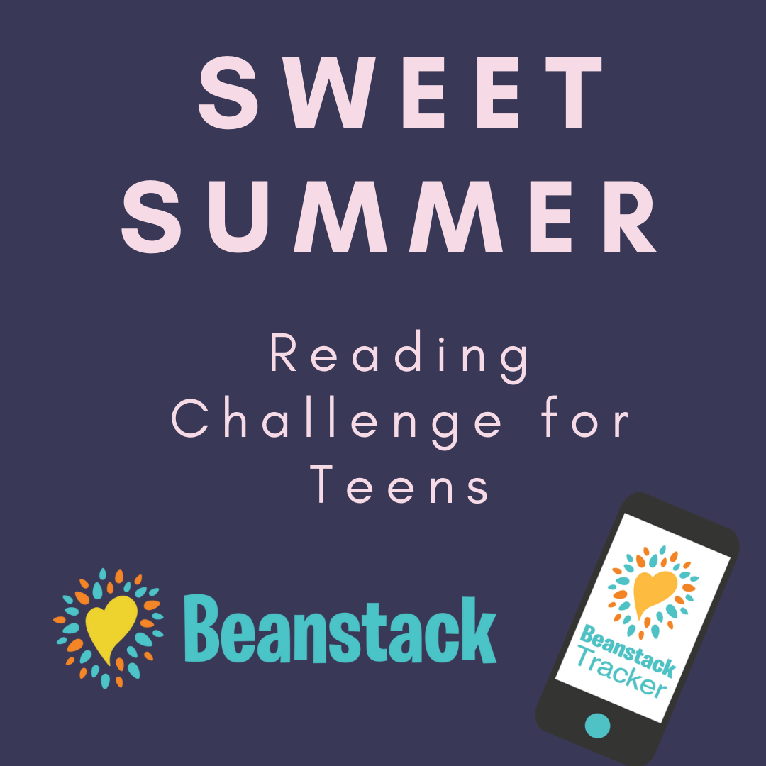 Sweet Summer Reading Challenge for teens with smartphone featuring the Beanstack app